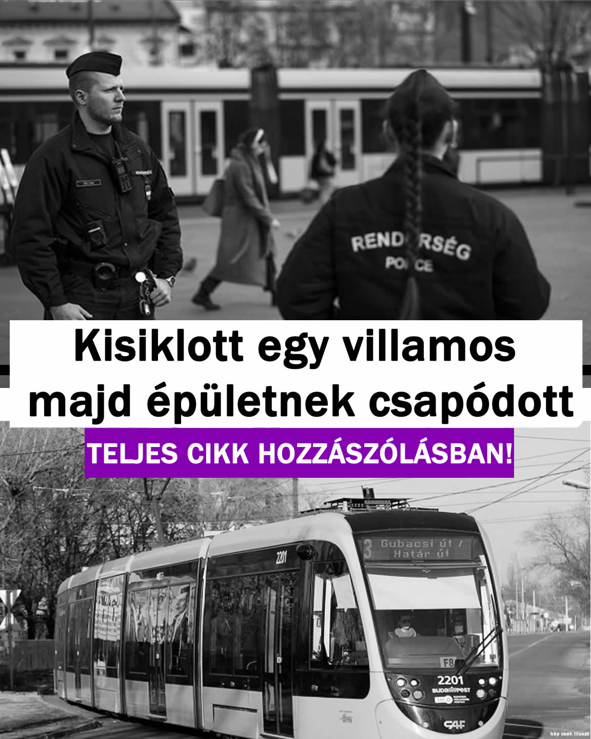 Kisiklott egy villamos majd épületnek csapódott