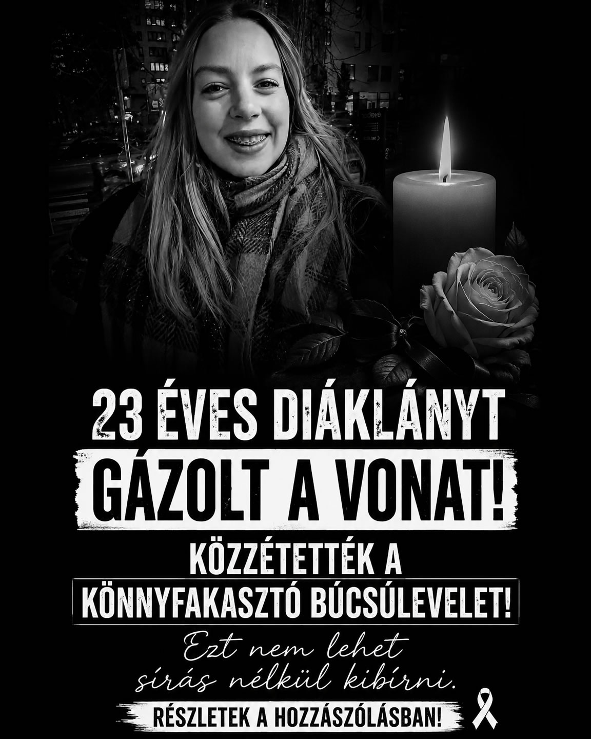 23 éves diáklányt gáz0lt a vonat
