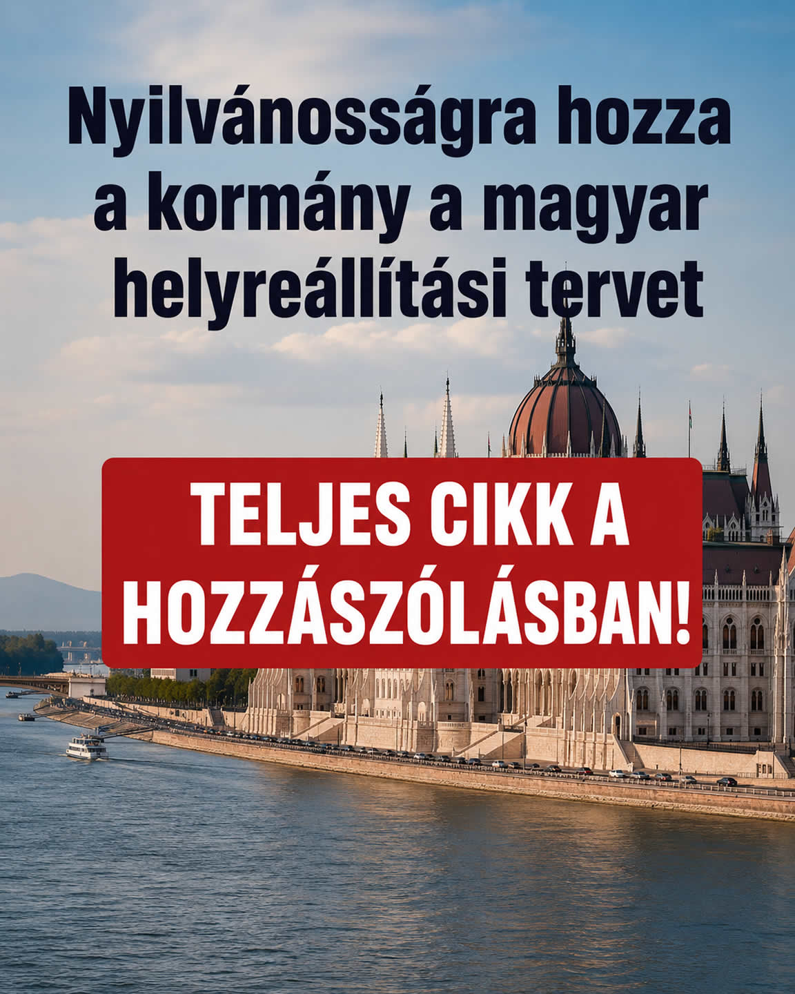 Nyilvánosságra hozza a kormány a helyreállítási tervet