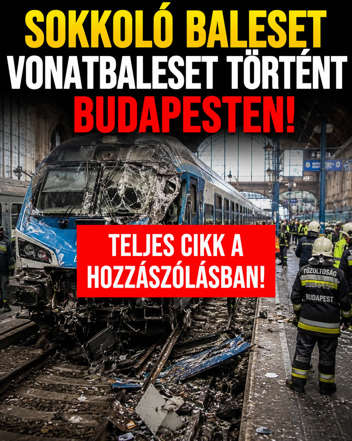 Sokkoló baleset vonatbaleset történt BUDAPESTEN!