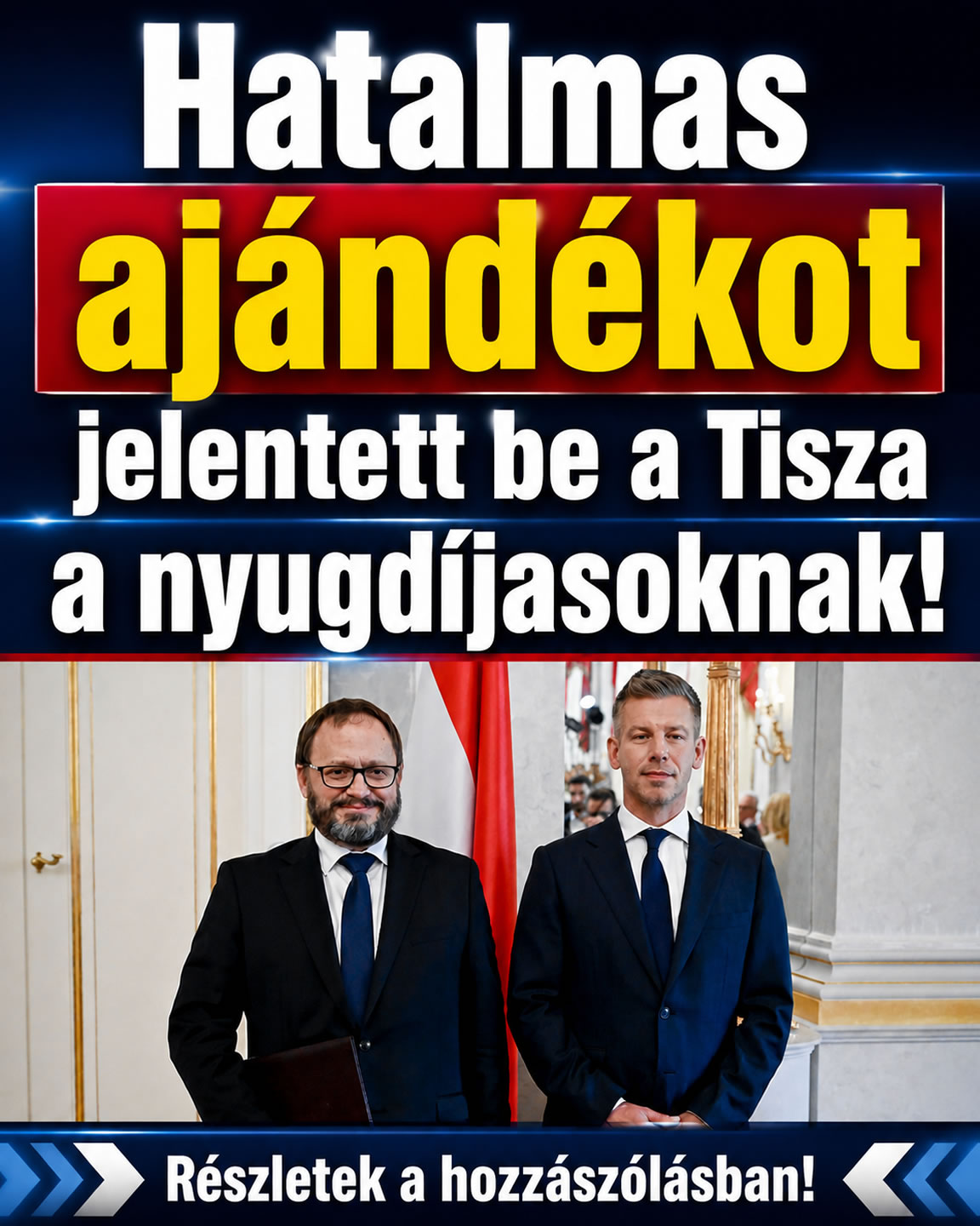 Hatalmas ajándékot jelentett be a Tisza!