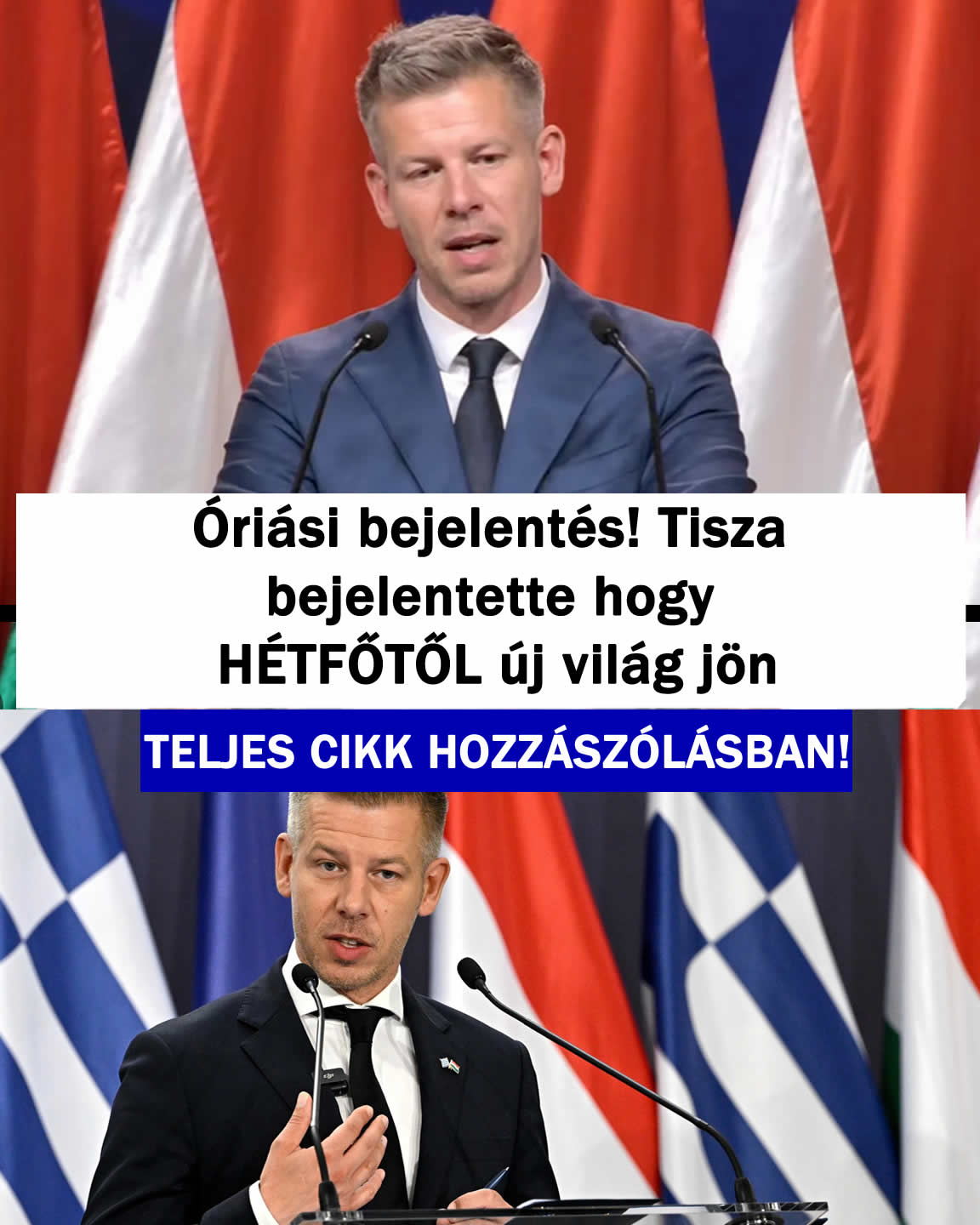 Óriási bejelentés! Tisza bejelentette hogy HÉTFŐTŐL új világ jön