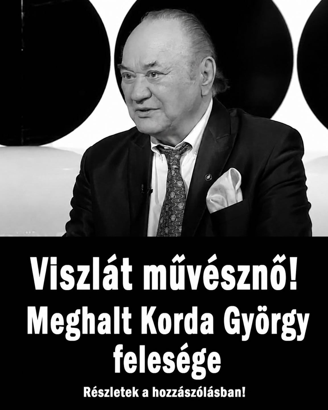 Meghalt Korda György felesége