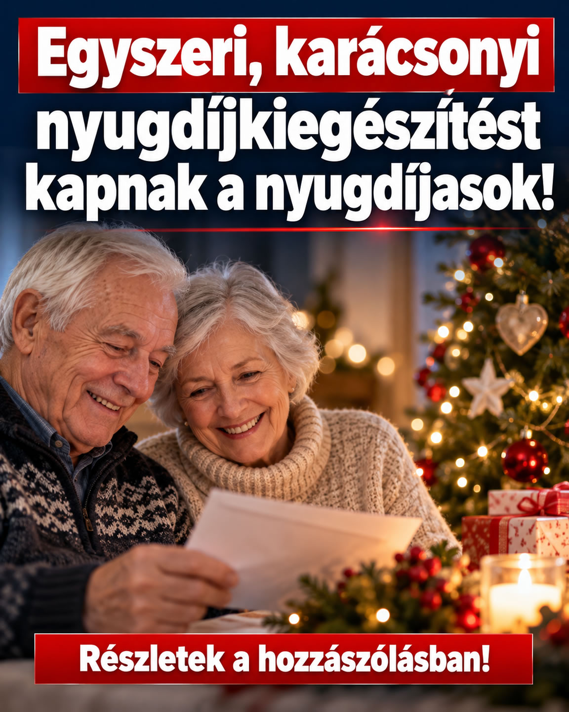 Egyszeri, karácsonyi nyugdíjkiegészítést kapnak a nyugdíjasok!